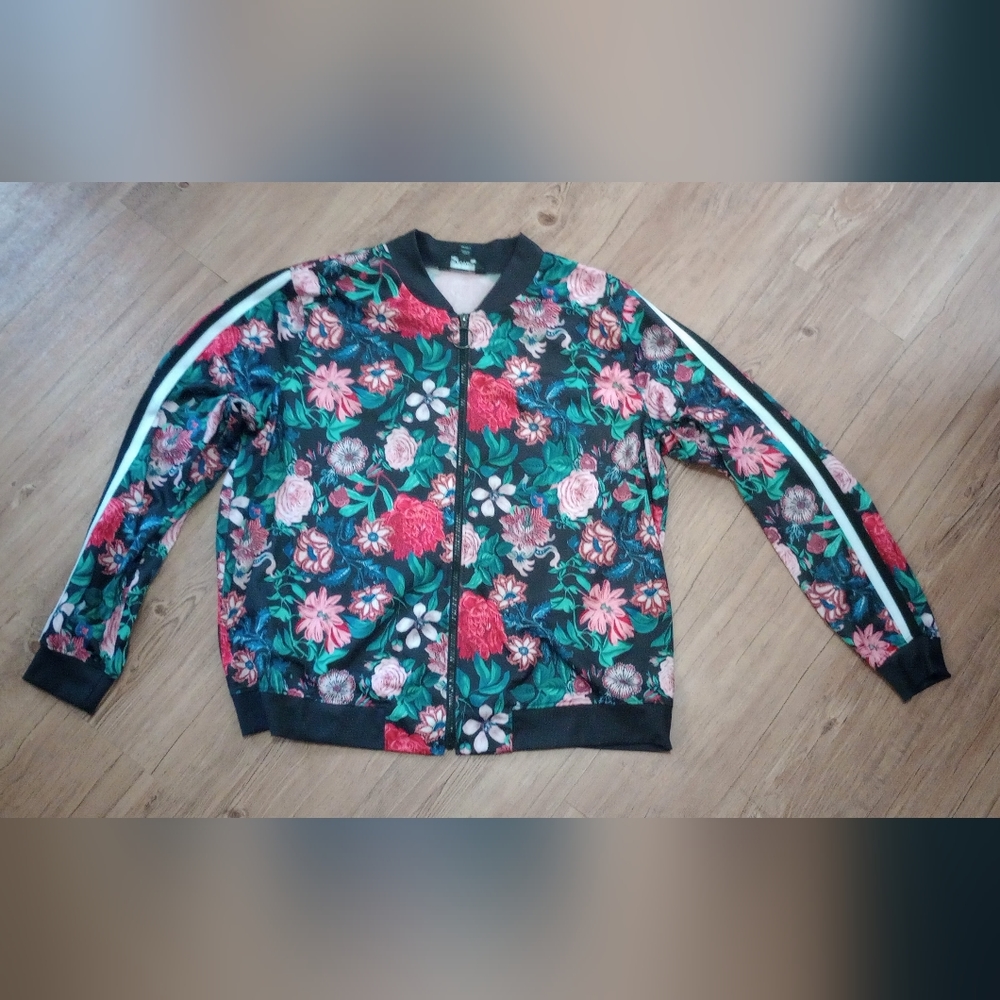 Project Runway WomenXXL Floral Print light-weight Bomber Jacket